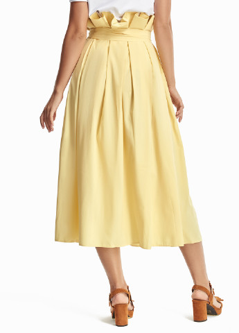 Желтая кэжуал однотонная юбка Evalution миди