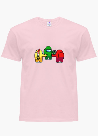Розовая демисезонная футболка детская амонг ас (among us)(9224-2425) MobiPrint