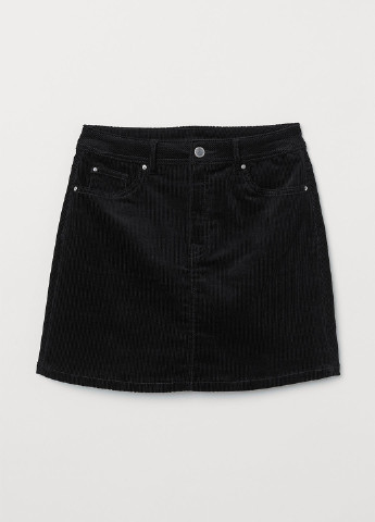 Черная джинсовая юбка H&M а-силуэта (трапеция)