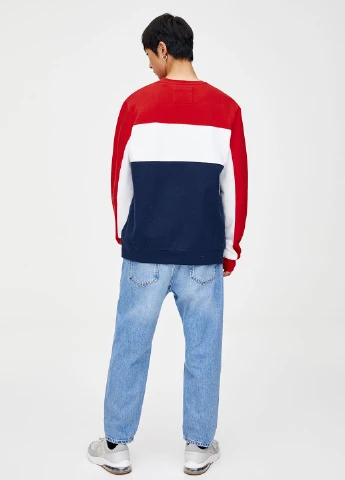 Комбинированный свитшот Pull & Bear надпись без декора (252197391)