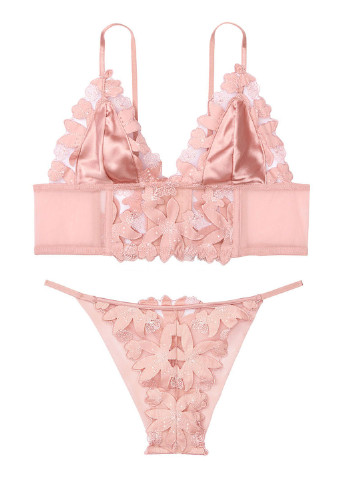Розовый демисезонный комплект (бюстгальтер, трусы) Victoria's Secret