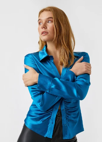 Темно-блакитна блуза KOTON