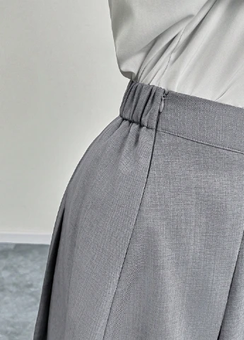 Серая кэжуал однотонная юбка SHEIN клешированная