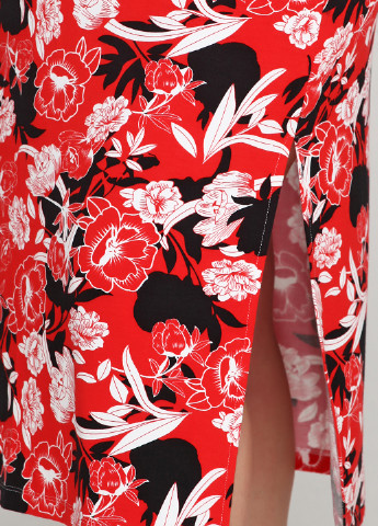 Костюм (блуза, юбка) Adia Fashion цветочный красный кэжуал