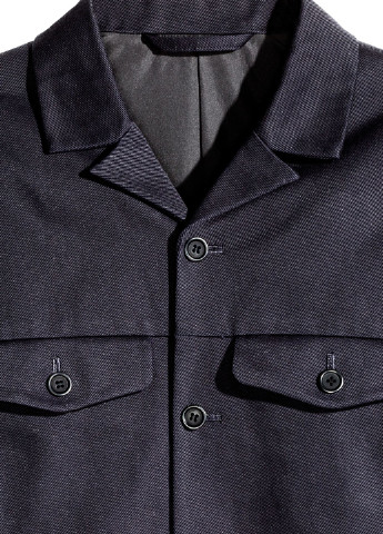 Темно-синя демісезонна куртка-сорочка H&M