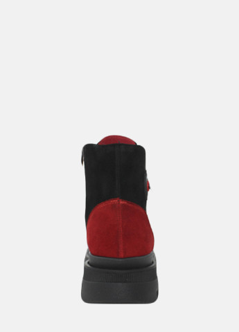 Осенние ботинки re0248-11 черный-красный Emilio из натуральной замши
