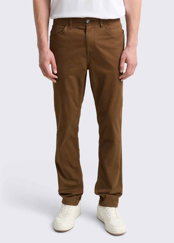 Коричневые кэжуал демисезонные прямые брюки Tom Tailor