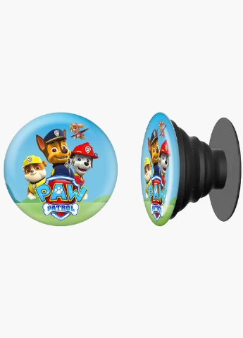 Попсокет (Popsockets) тримач для смартфону Щенячий патруль (PAW Patrol) (8754-1606) Чорний MobiPrint (216748319)