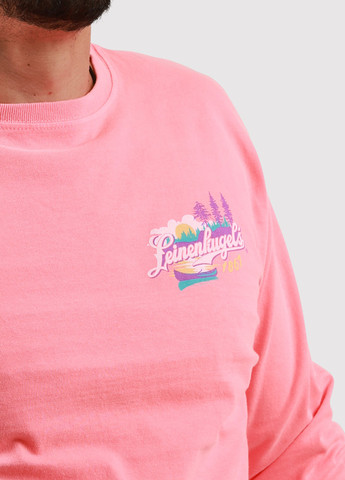 Розовый демисезонный кэжуал лонгслив Blue 84 с рисунком