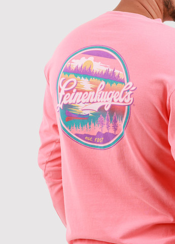 Розовый демисезонный кэжуал лонгслив Blue 84 с рисунком