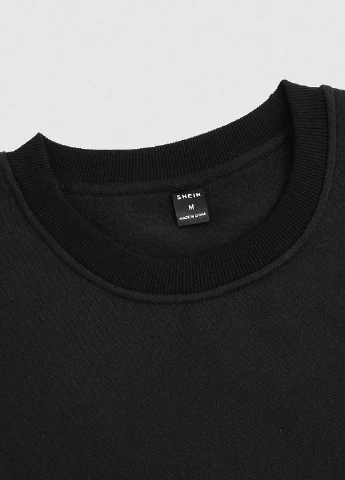 Чорний світшот SHEIN напис без декору (308798962)