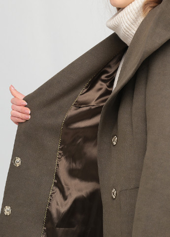 Оливковое (хаки) демисезонное Пальто однобортное Icon