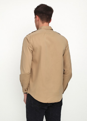 Горчичная кэжуал рубашка однотонная Ralph Lauren с длинным рукавом
