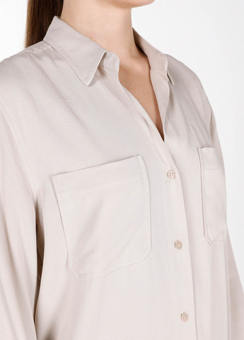 Светло-бежевая кэжуал рубашка однотонная Colin's