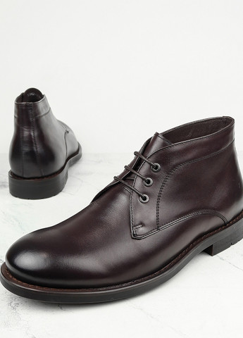 Темно-бордовые мужские ботинки дезерты со шнурками
