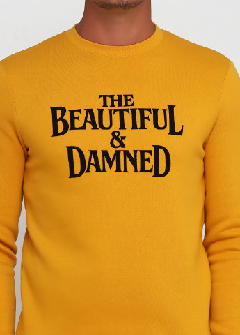 Свитшот H&M - Прямой крой надпись желтый кэжуал - (135197370)