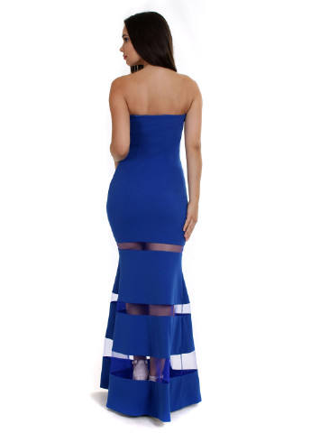 Синее вечернее платье Enigma однотонное