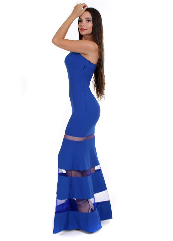 Синее вечернее платье Enigma однотонное