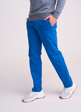 Голубые кэжуал демисезонные зауженные брюки SELA