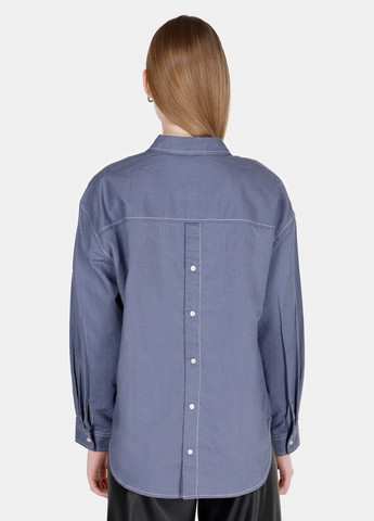 Серо-синяя кэжуал рубашка однотонная Colin's