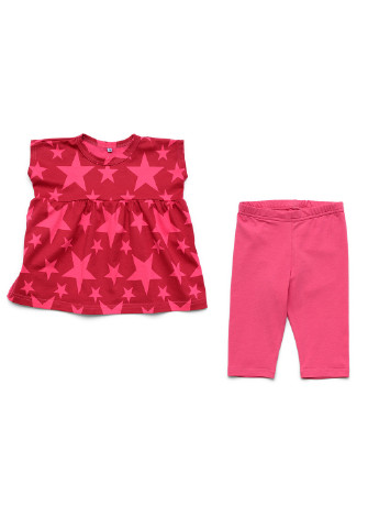 Розовый летний комплект (футболка, бриджи) ArDoMi