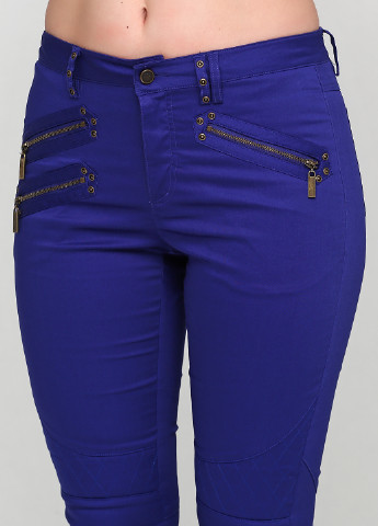 Синие кэжуал демисезонные зауженные брюки Micha
