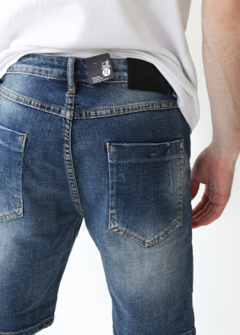 Шорты мужские темно-синие джинсовые тертые слим JEANSclub (253202559)