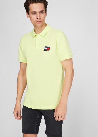 Салатовая футболка-поло для мужчин Tommy Hilfiger однотонная