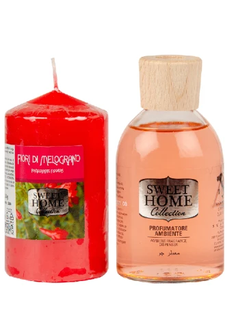 Набор подарочный (ароматизатор для дома POMEGRANАTE FLOWERS 100 мл + свеча 135 г) Sweet Home (251181168)