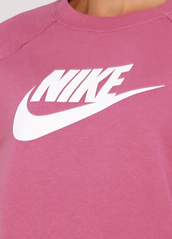 Свитшот Nike - Прямой крой логотип розовый спортивный хлопок - (206209693)