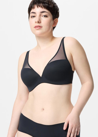 Чорний бралетт бюстгальтер Uniqlo без кісточок поліамід