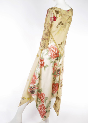 Бежевое кэжуал платье Ralph Lauren с цветочным принтом