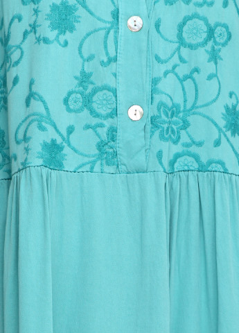 Бирюзовое кэжуал платье рубашка New Collection однотонное