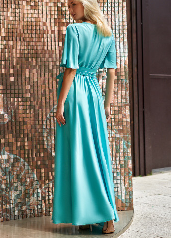 Бирюзовое вечернее вечернее платье из шелка "армани" Jadone Fashion