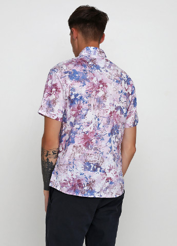 Светло-лиловая кэжуал рубашка с абстрактным узором RW