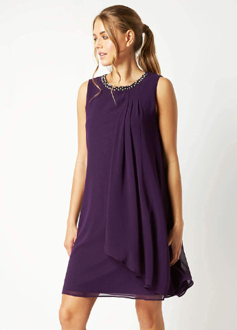 Фіолетова кежуал сукня а-силует Roman однотонна