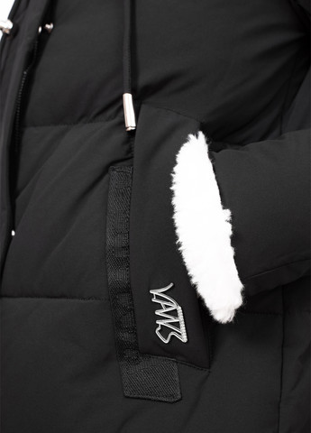 Черная зимняя куртка куртка-пальто Visdeer