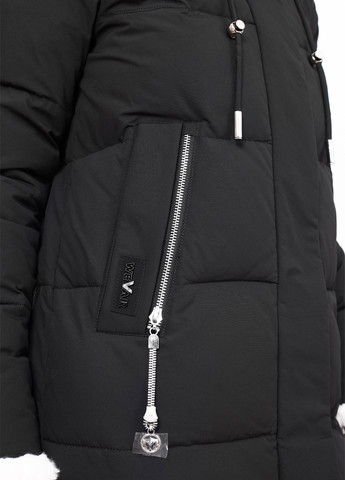 Черная зимняя куртка куртка-пальто Visdeer