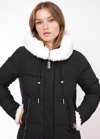 Черная зимняя куртка куртка-пальто Visdeer