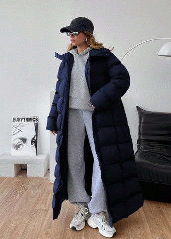 Темно-синя зимня куртка куртка-пальто SHEIN