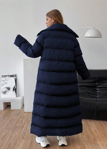 Темно-синя зимня куртка куртка-пальто SHEIN