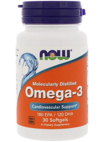 Риб'ячий Жир, Омега-3, Omega-3,, 1000 мг, 30 гелевих капсул Now Foods (225714474)