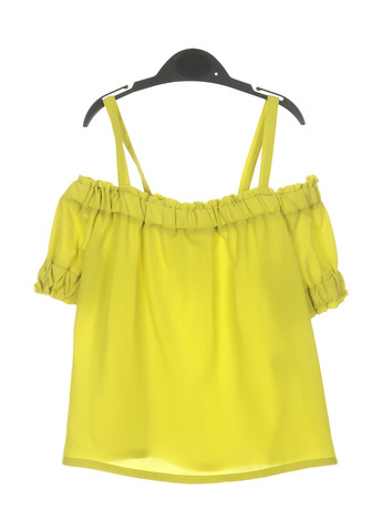 Желтая однотонная блузка Trybeyond летняя