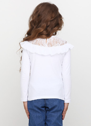 Белая однотонная блузка с длинным рукавом Vidoli демисезонная