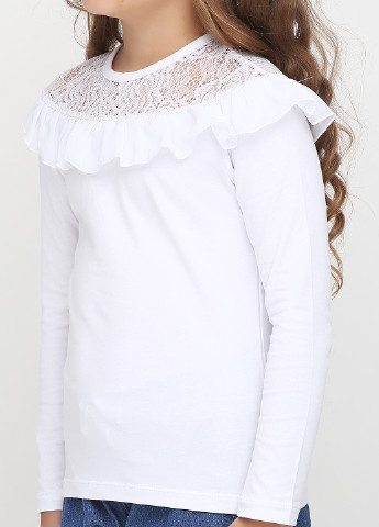 Белая однотонная блузка с длинным рукавом Vidoli демисезонная