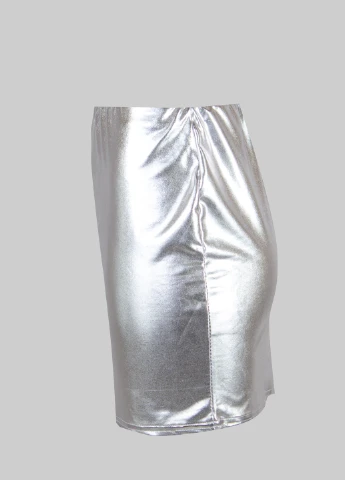 Серебряная однотонная юбка Boohoo