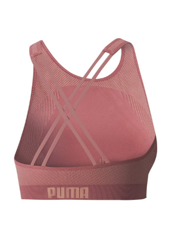 Розовый бра long line seamless women's training bra Puma нейлон, полиэстер, эластан