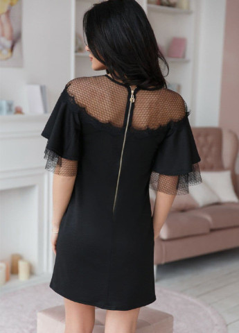 Черное кэжуал платье Jaklin однотонное