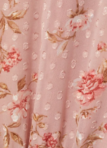 Светло-розовое кэжуал платье из шифона плюмети H&M розы