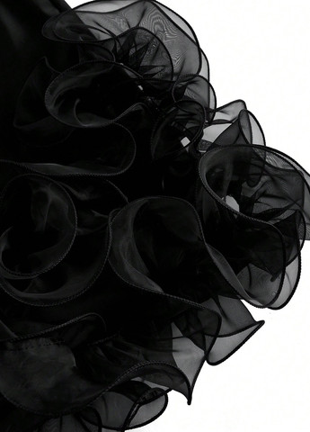 Черный летний комплект (купальник, юбка) SHEIN